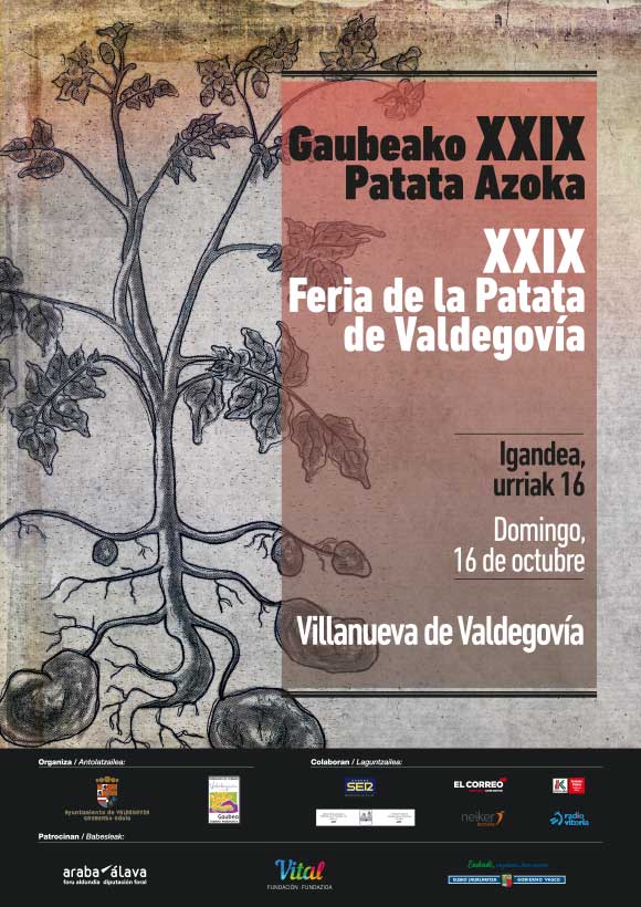 Gaubeako patata azokaren kartela - Cartel de la feria de la patata de Valdegovía 2022